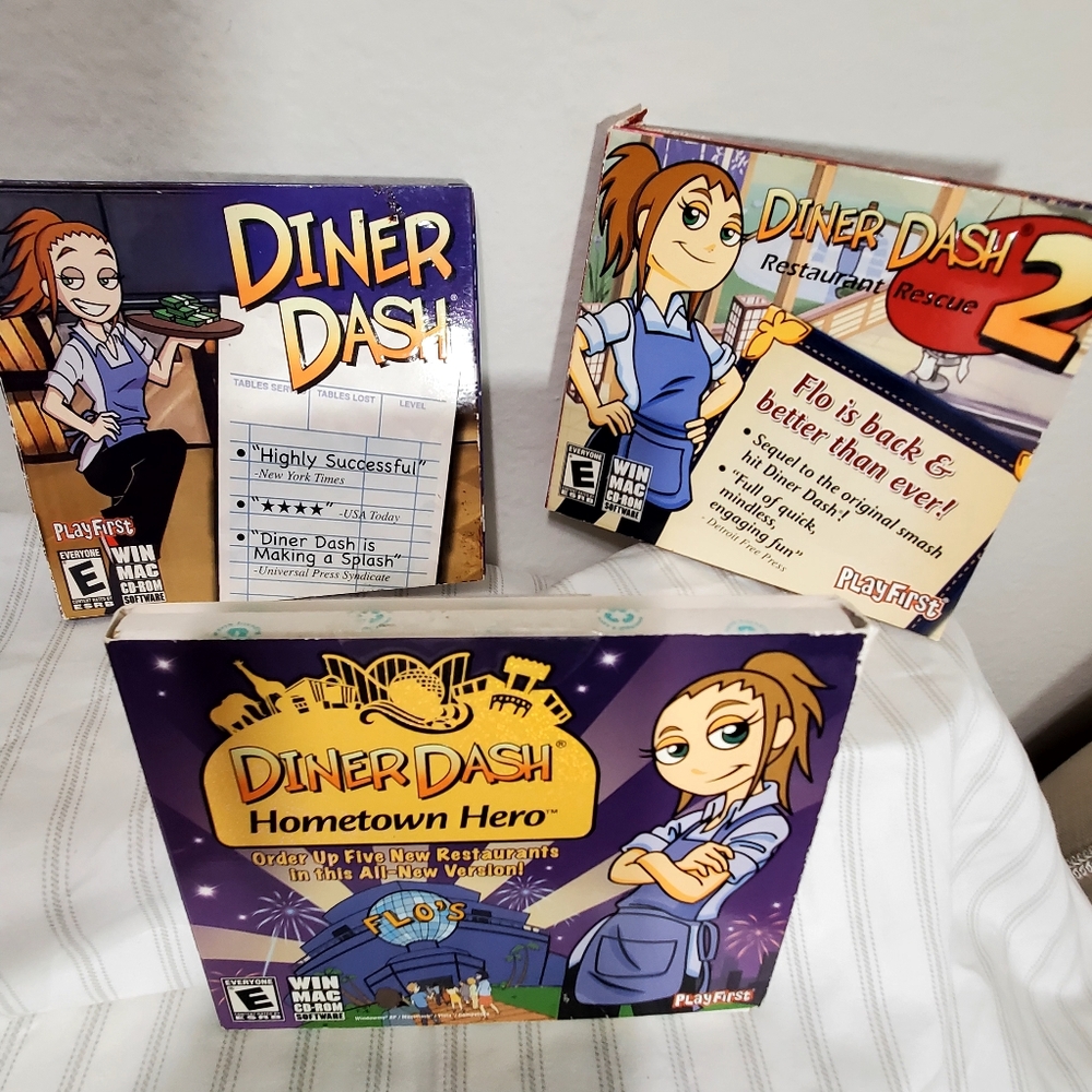 Sims: Diner Dash. Diner Dash 2. and Diner Dash Hometown Hero.